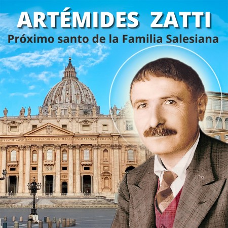 Artémides Zatti fue declarado Venerable el 7 de julio de 1997 y beatificado por San Juan Pablo II en la Plaza de San Pedro el 14 de abril de 2002.