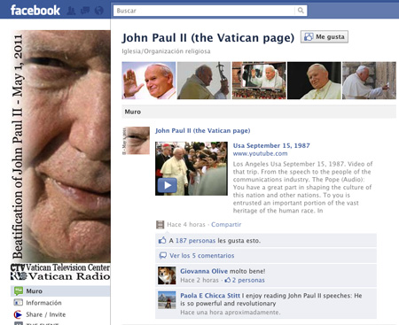 Facebook de Juan Pablo II.