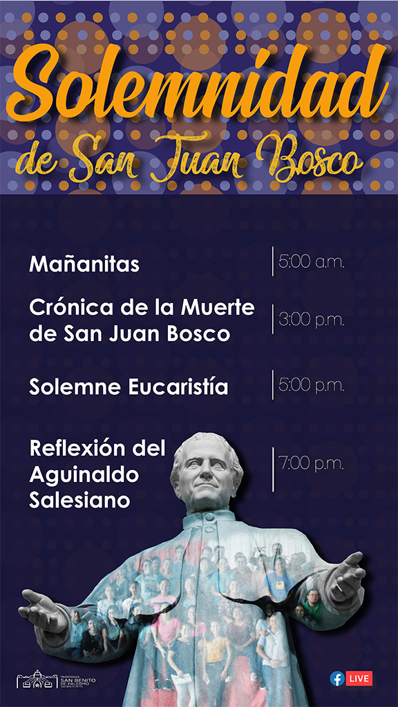 Agenda de la celebración a Don Bosco.