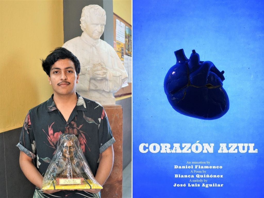 El exalumno de Diseño Gráfico del 2017, Juan Daniel Flamenco obtuvo el reconocimiento mundial por el corto “Corazón Azul”.