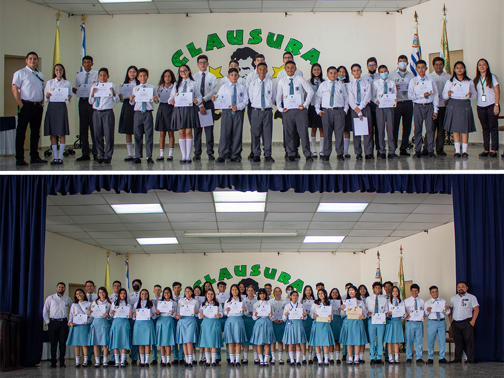 Estudiantes de sexto y noveno grado del San José, año 2022.