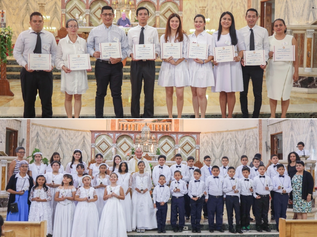 Jóvenes y adultos de varios sectores de la parroquia recibieron los sacramentos de iniciación cristiana.