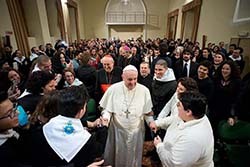 Papá Francisco en su visita al Sagrado Corazón.