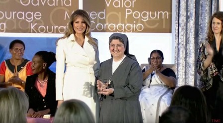 Sor Carolin Tahhan y Melania Trump. ANS 