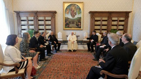 Audiencia del papa a los directores de las revistas de los Jesuitas. 19 de mayo 2022 (Vatican Media).