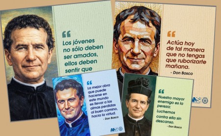 Serie de p&oacute;sters con citas de Don Bosco, disponibles para su descarga en el enlace en espa&ntilde;ol de la nota. 