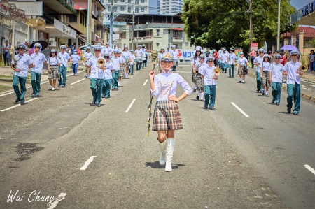 Estudiantes pertenecientes a la banda musical del Técnico Don Bosco en Panamá.