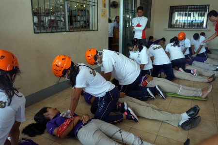Simulacro en el Colegio Don Bosco de Granada. 