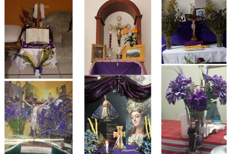 Altares realizados durante la Semana Santa por familias de la Parroquia La Divina Providencia.