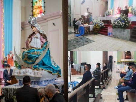 La comunidad parroquial celebró todos los días a la Virgen con el rezo del santo rosario durante el mes de octubre.