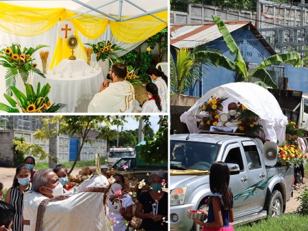 Cada uno de los momentos de oración, estuvieron acompañados de cantos, oraciones y por supuesto, las famosas bombas al estilo guatemalteco.