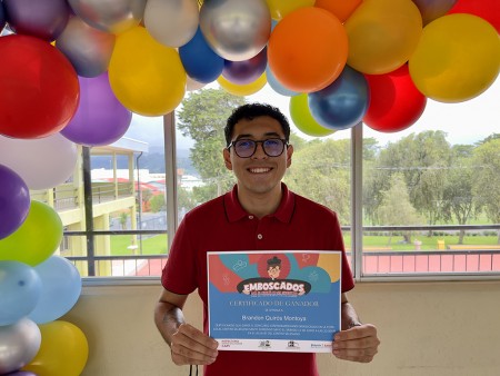 Brandon Quirós, ganador de la copa local de Emboscados en Cartago.