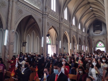 Jóvenes confirmados en la parroquia San Nicolás, Xela, Guatemala.