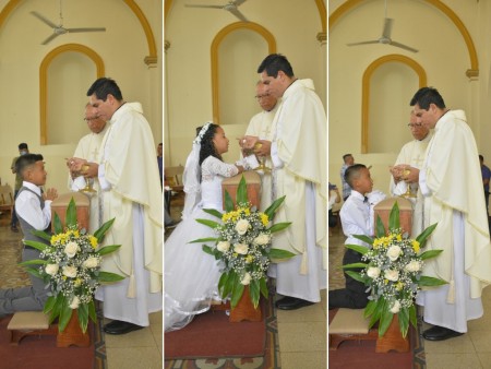 Los niños tomaron un paso importante en su viaje de fe al recibir la Santa Eucaristía.