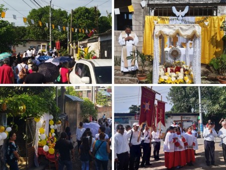 El recorrido procesional culminó en el Templo con el último altar preparado por los Ministros Extraordinarios de la Comunión.