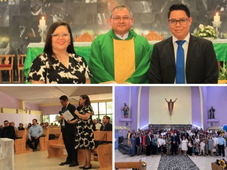 Katia y Jorge fueron acompañados por miembros de la Familia Salesiana, cooperadores y aspirantes de diferentes centros, así como familiares y amigos.