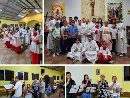 Fieles celebran con devoción la fiesta de la Visitación de la Virgen María en la comunidad de Santa Margarita Bourgeoys.