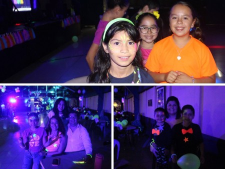 Los niños y niñas del grupo ENE animaron con entusiasmo la Neón Party, una noche llena de luz, música y espíritu salesiano en Cartago.