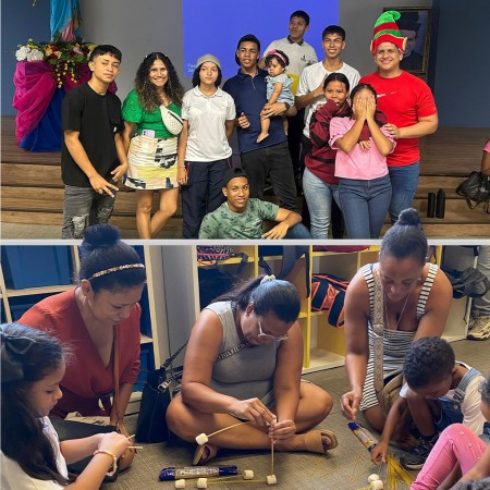 Madres e hijos compartieron momentos de unión y alegría durante las dinámicas organizadas por el grupo juvenil ‘La Sociedad de la Alegría’ en la celebración del aniversario del Oratorio y el Día de la Madre panameña.