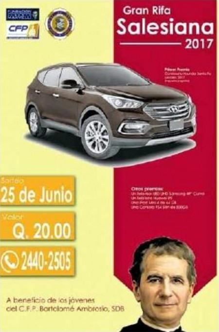 Rifa 2017. CFP P. Bartolom&eacute; Ambrosio SDB. 