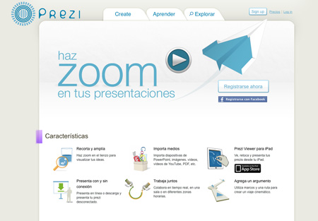 Home de PREZI.