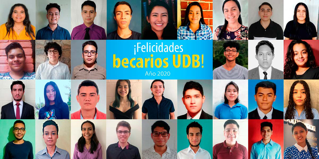 Jóvenes beneficiados con el programa de becas de la UDB