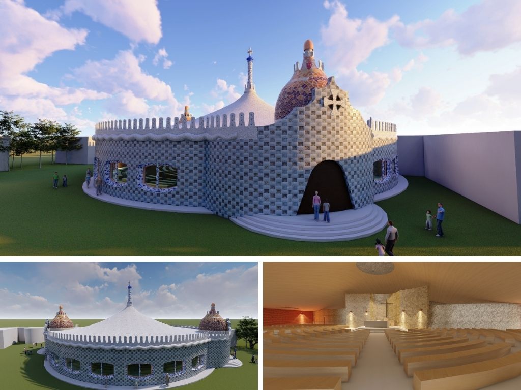 Nueva iglesia proyectada en San Salvador por una ingeniería valenciana, como una réplica del famoso Parque Güell de Barcelona.