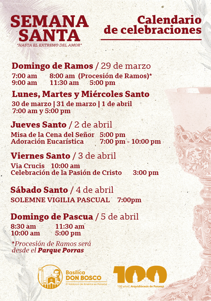Programa Semana Santa Bas&iacute;lica Don Bosco 